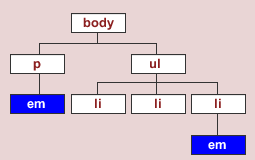 arbre de document montrant le sélecteur de type